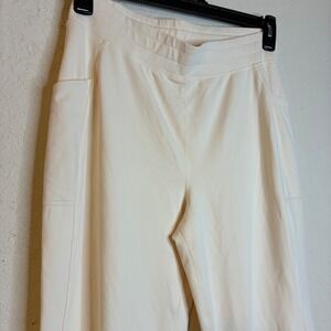 Fabletics On-The-Go Cold-Weather Joggers Ivory Blush Pants Medium NEW Gorpcore